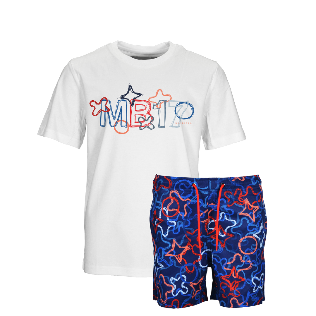 Quattro Red MB17 - Kid's T-shirt & Swim Short Set