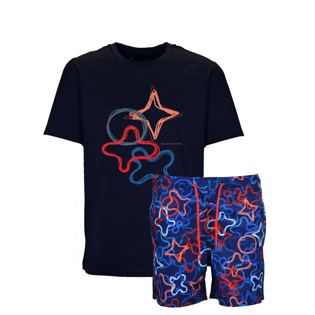 Quattro Red - Kid's T-shirt & Swim Short Set