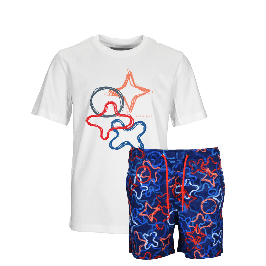 Quattro Red - Kid's T-shirt & Swim Short Set
