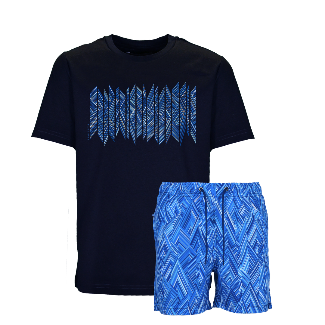 Shear Zig Santorini Shard - Kids T-Shirt & Swim Short Set