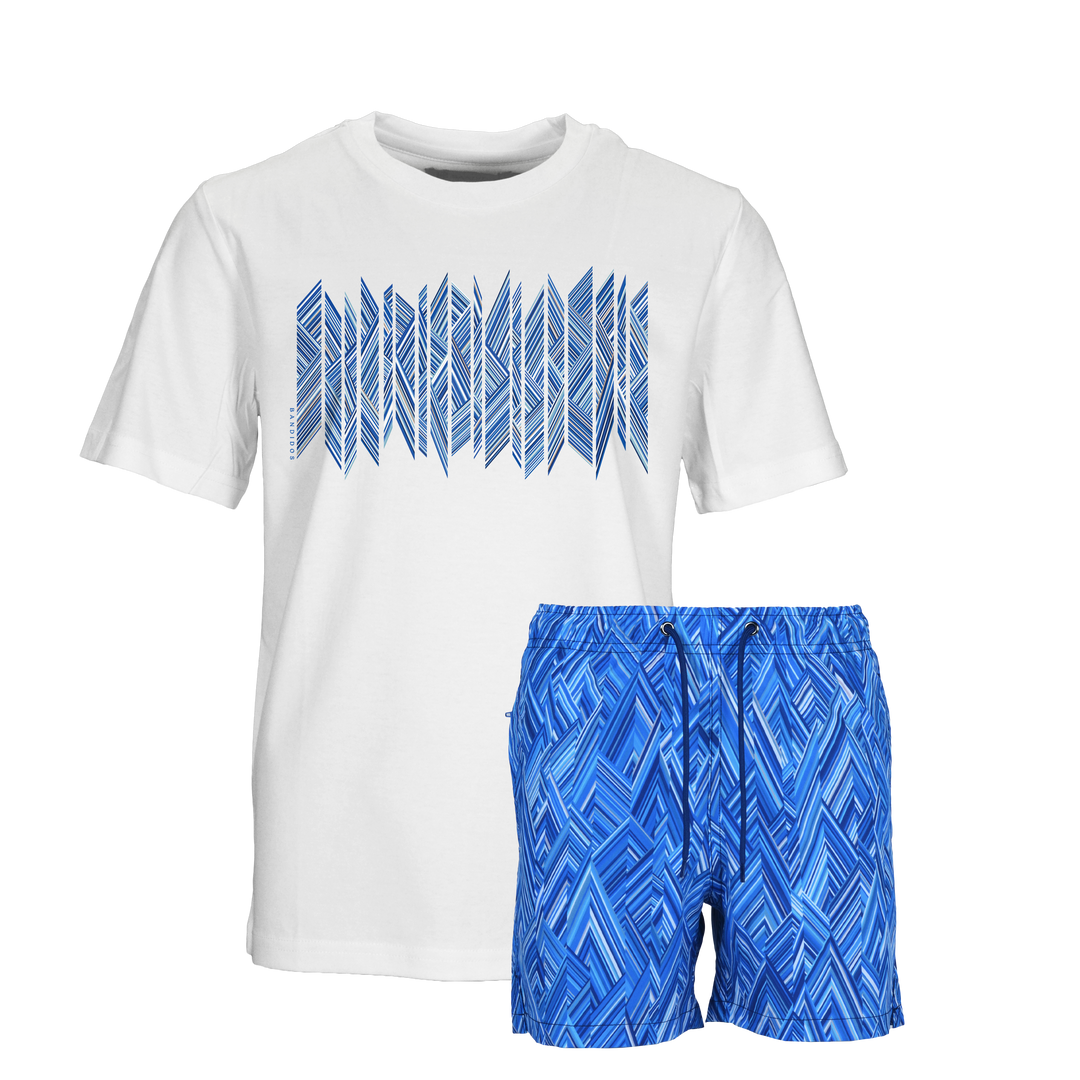 Shear Zig Santorini Shard - Kids T-Shirt & Swim Short Set
