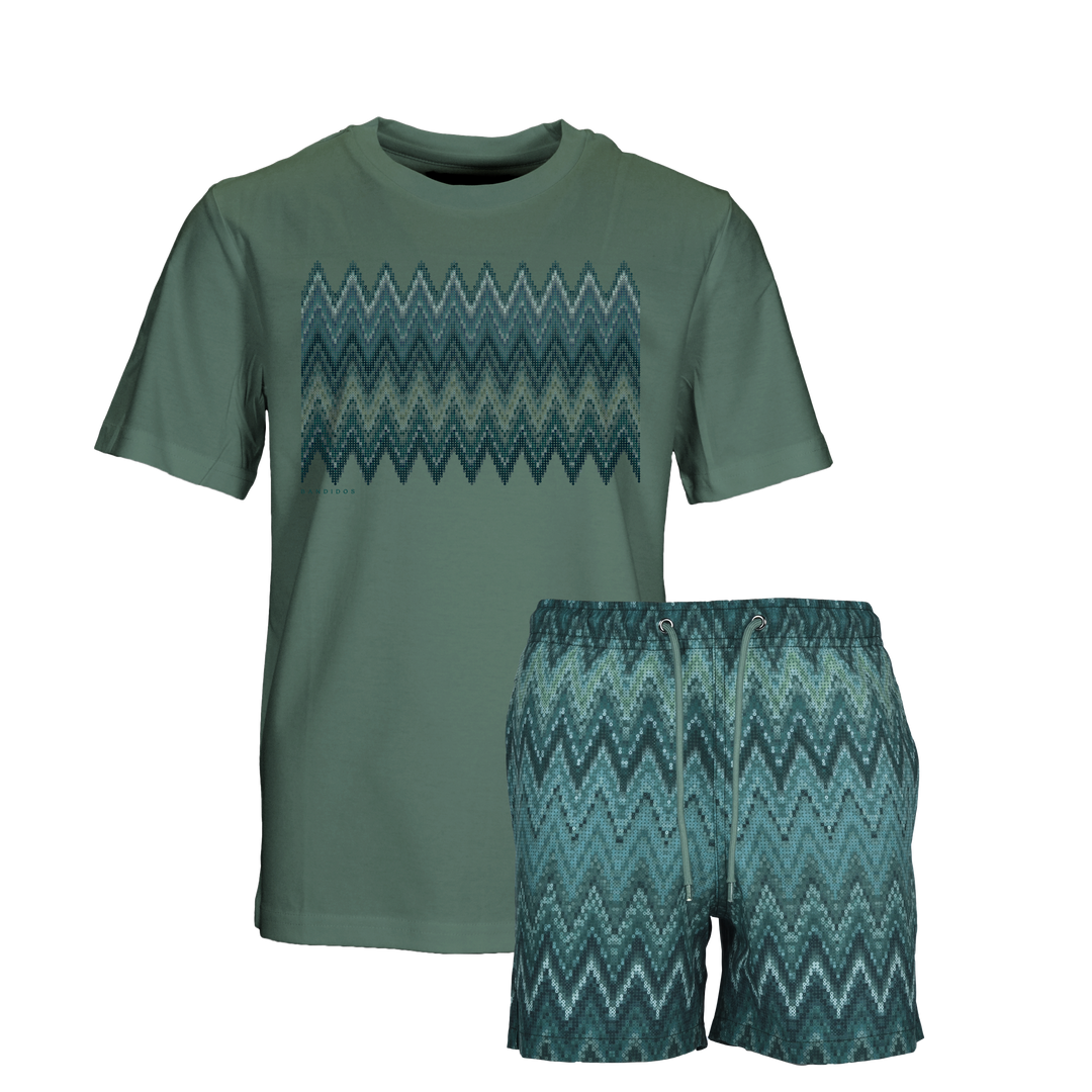 Sequin Zig Bali Box - Kids T-Shirt & Swim Short Set