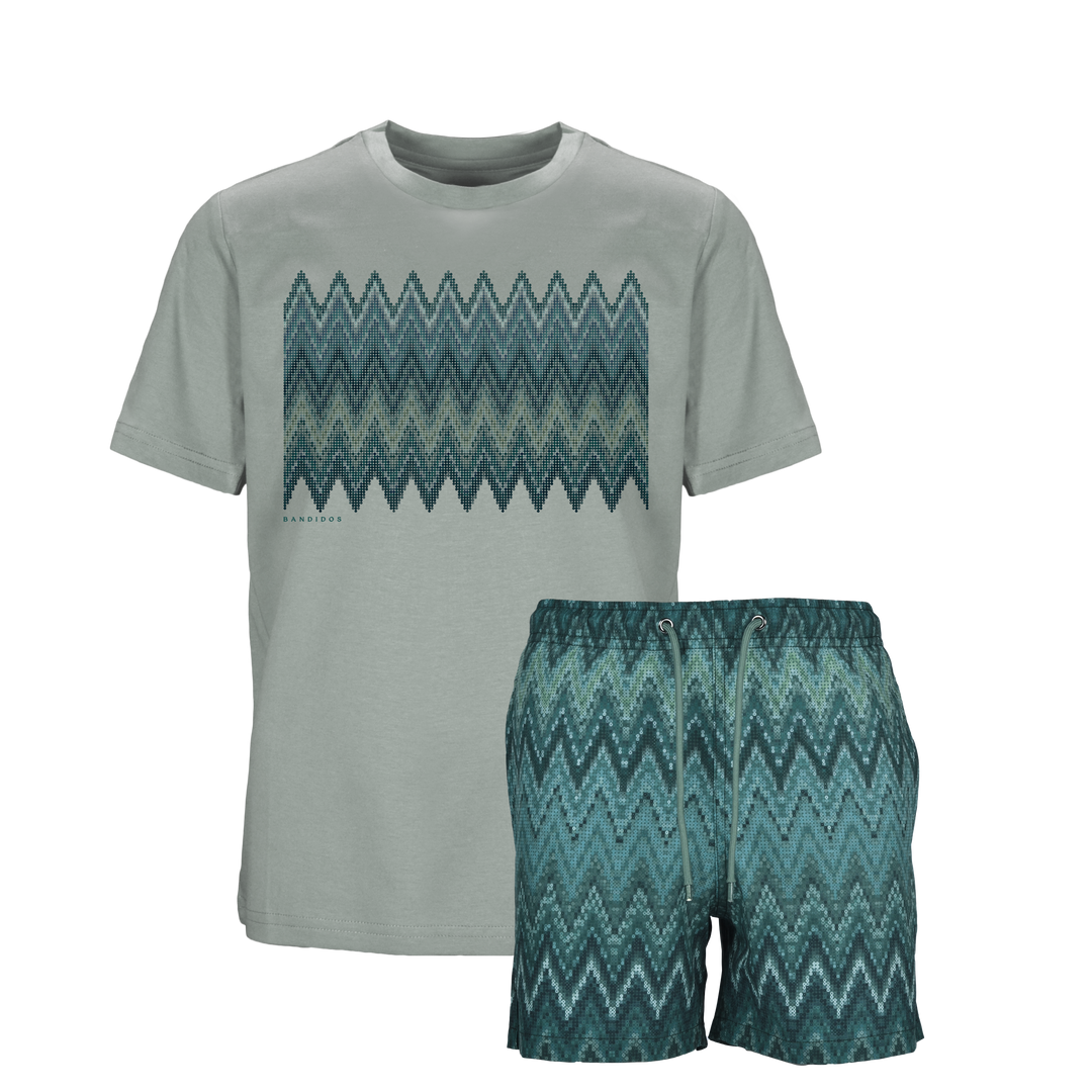 Sequin Zig Bali Box - Kids T-Shirt & Swim Short Set