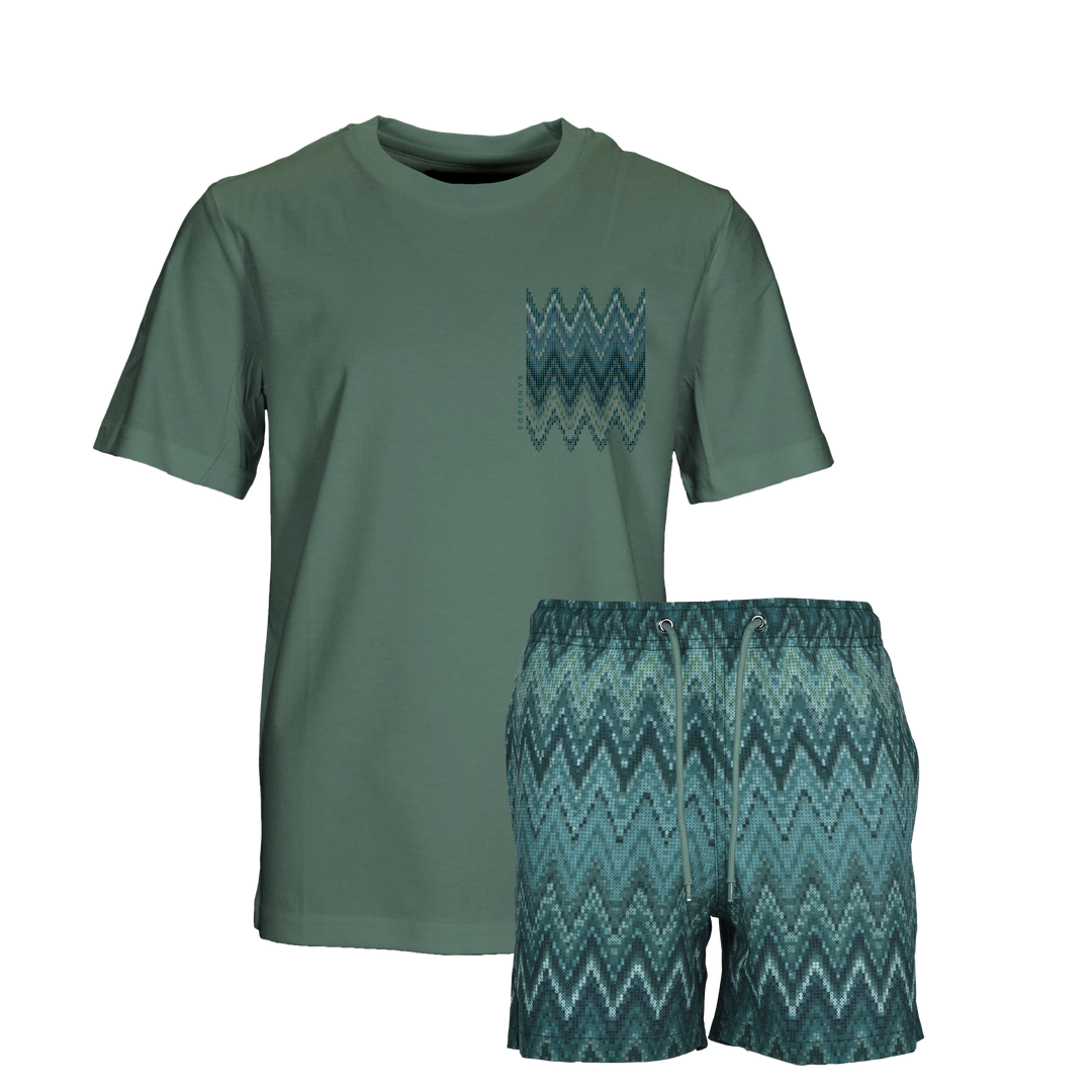 Sequin Zig Bali Chest - Kids T-Shirt & Swim Short Set
