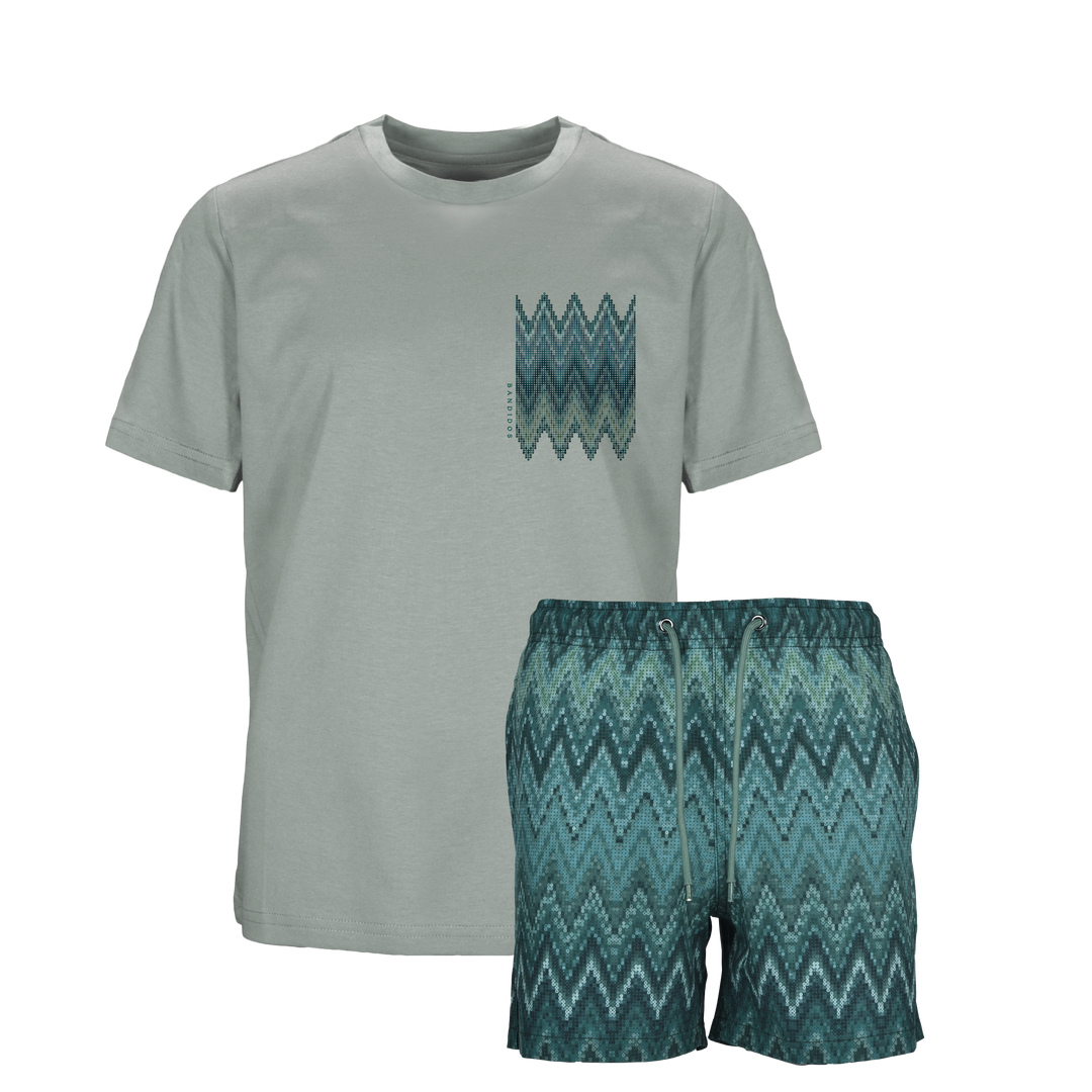 Sequin Zig Bali Chest - Kids T-Shirt & Swim Short Set
