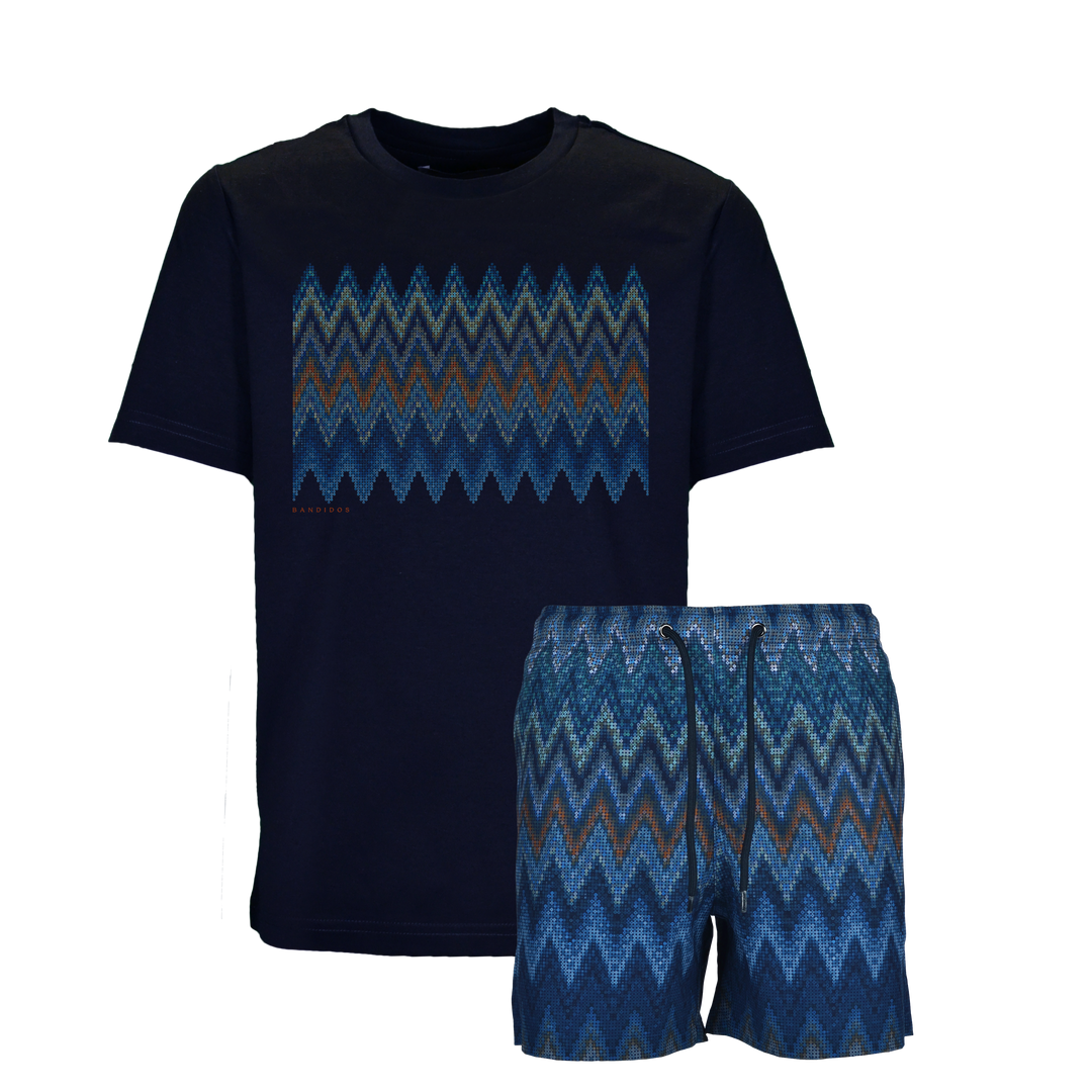 Sequin Zig Dubai Box - Kids T-Shirt & Swim Short Set