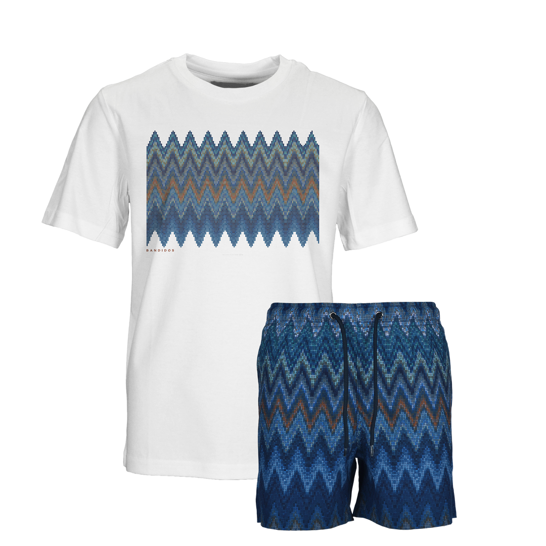 Sequin Zig Dubai Box - Kids T-Shirt & Swim Short Set