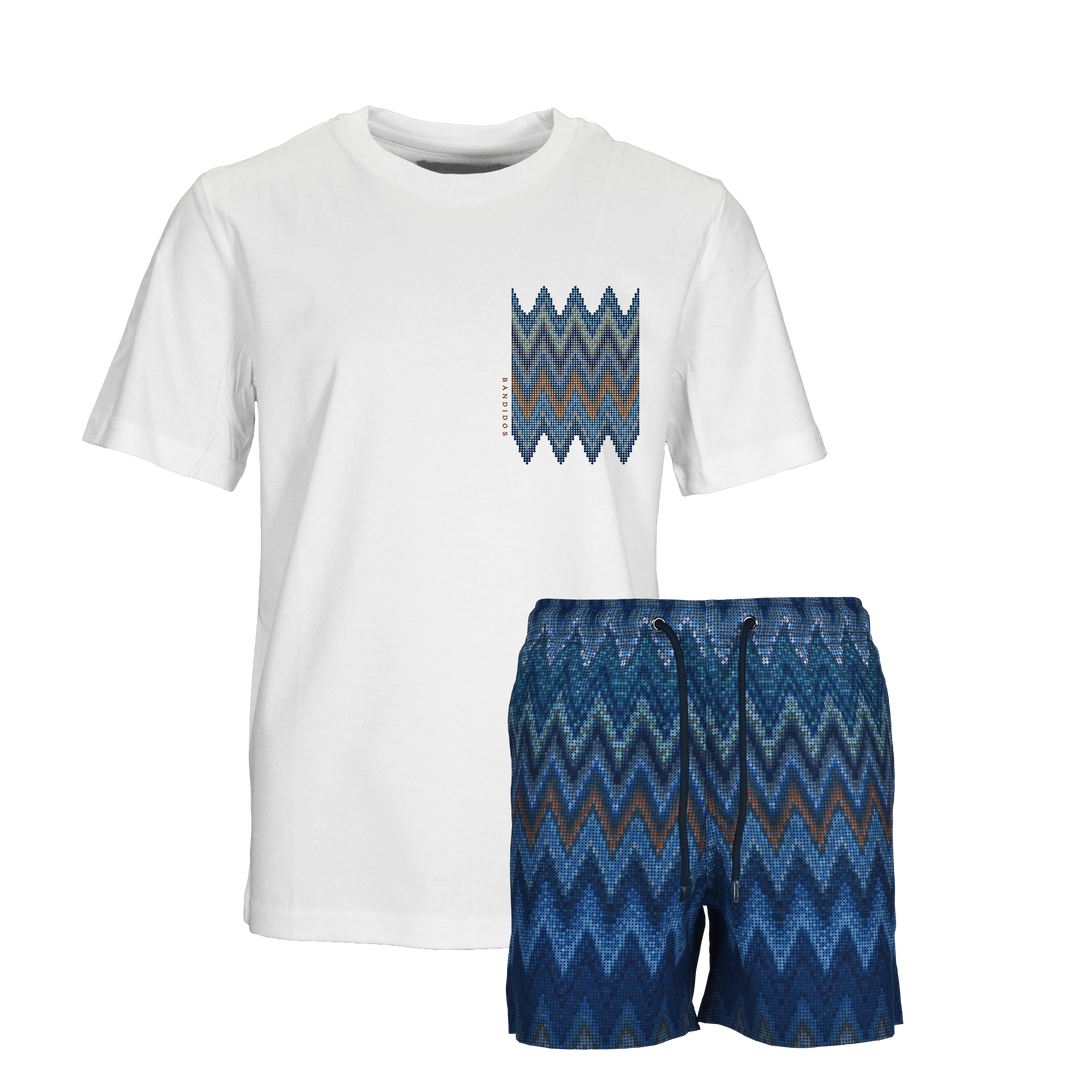 Sequin Zig Dubai Chest - Kids T-Shirt & Swim Short Set