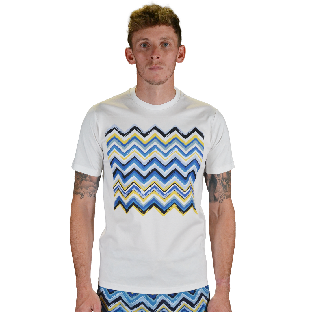 Brush Zig Blue - Men's T-Shirt