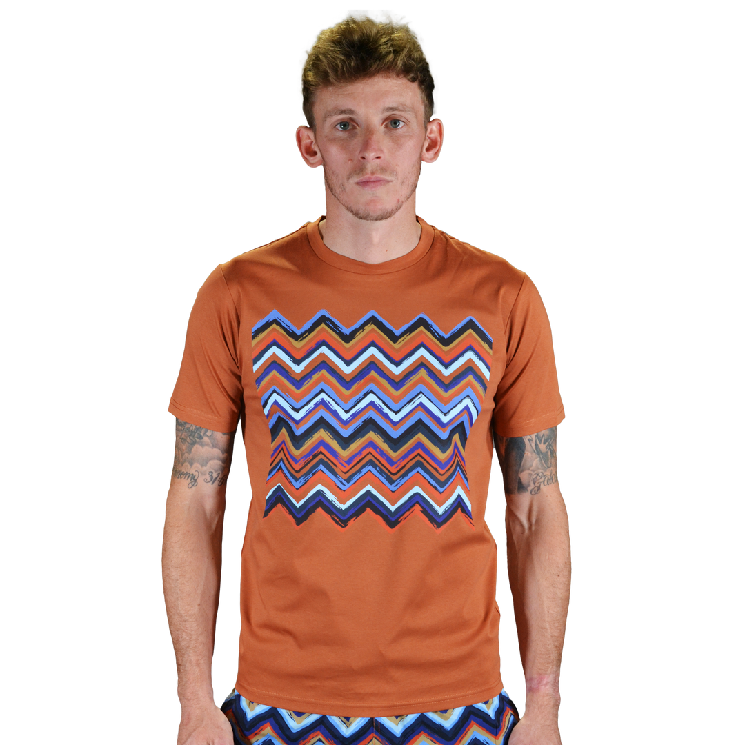 Brush Zig Orange - Men's T-Shirt