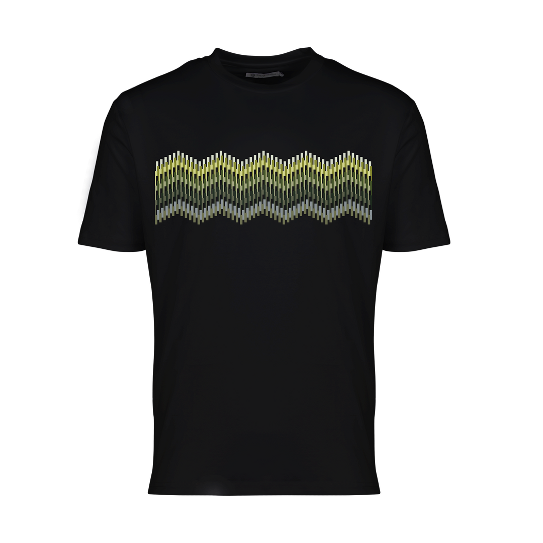 Line Zig Green Bar - Men's T-shirt & Swim Short Set