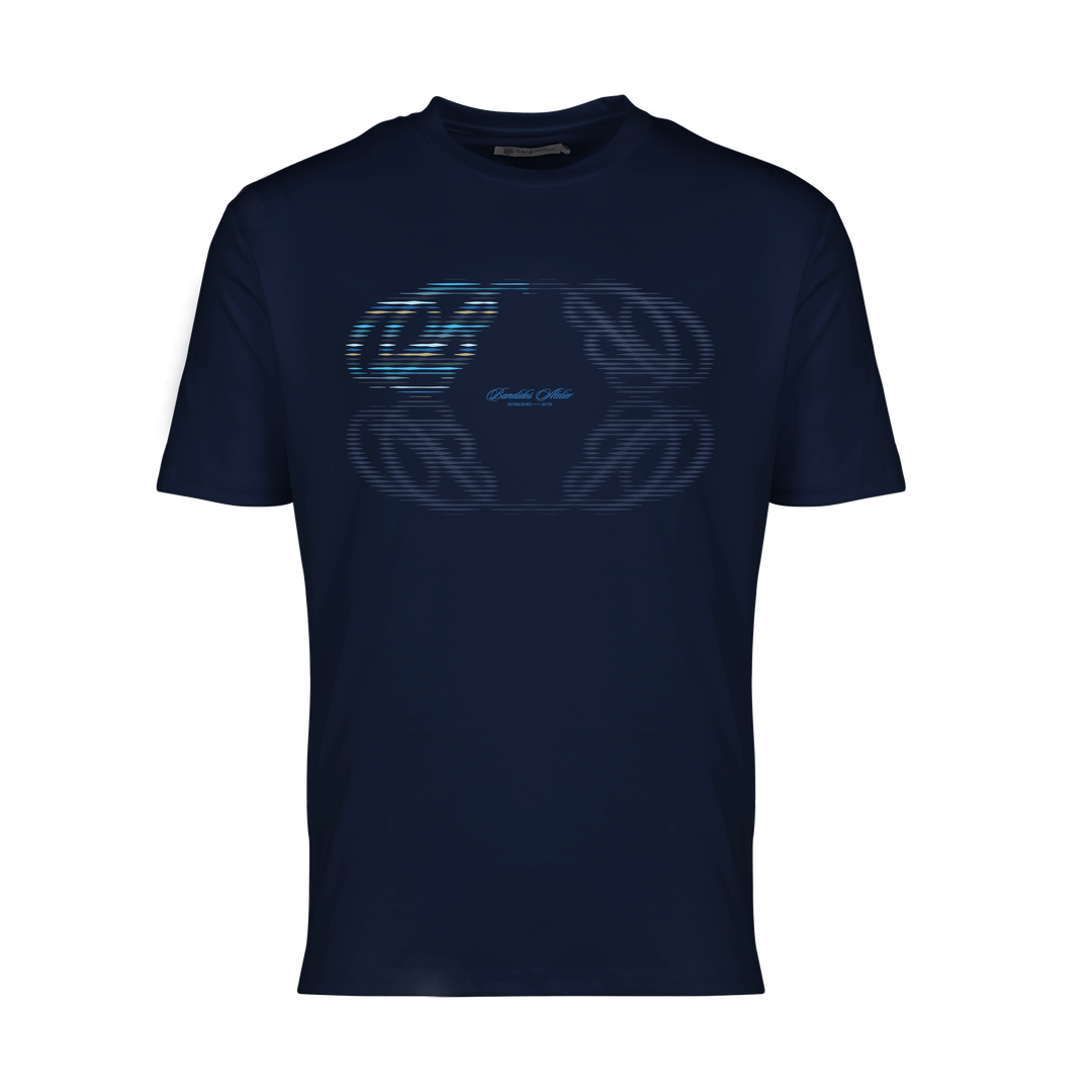 Line Zig Navy Halftone - Men's T-Shirt