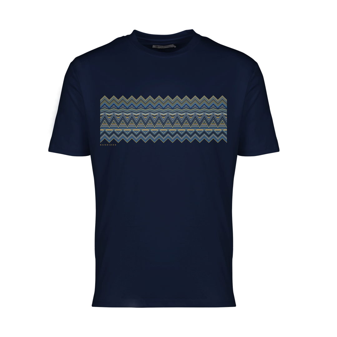 Multi Zig Navy Gold Bar - Men's T-Shirt