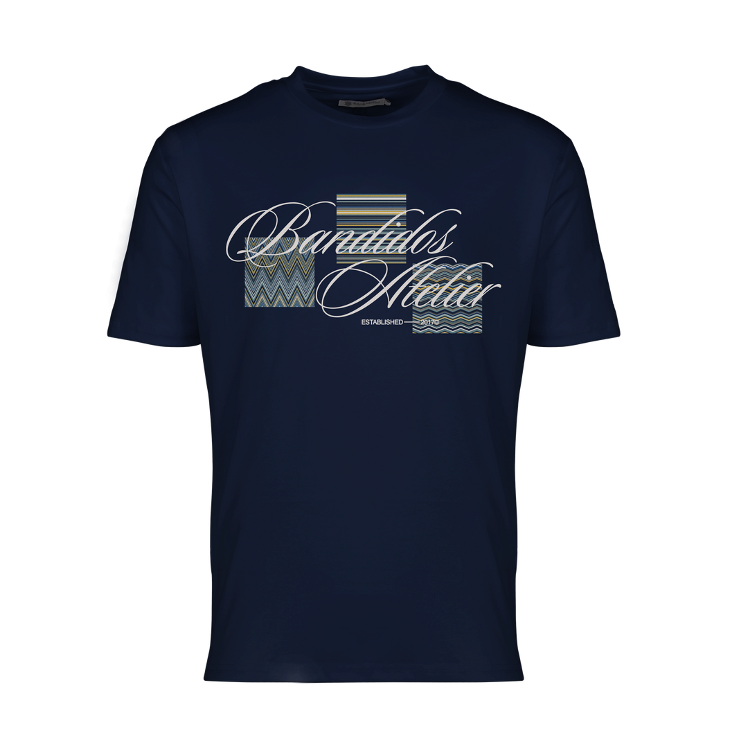 Multi Zig Navy Gold Boxes - Men's T-Shirt