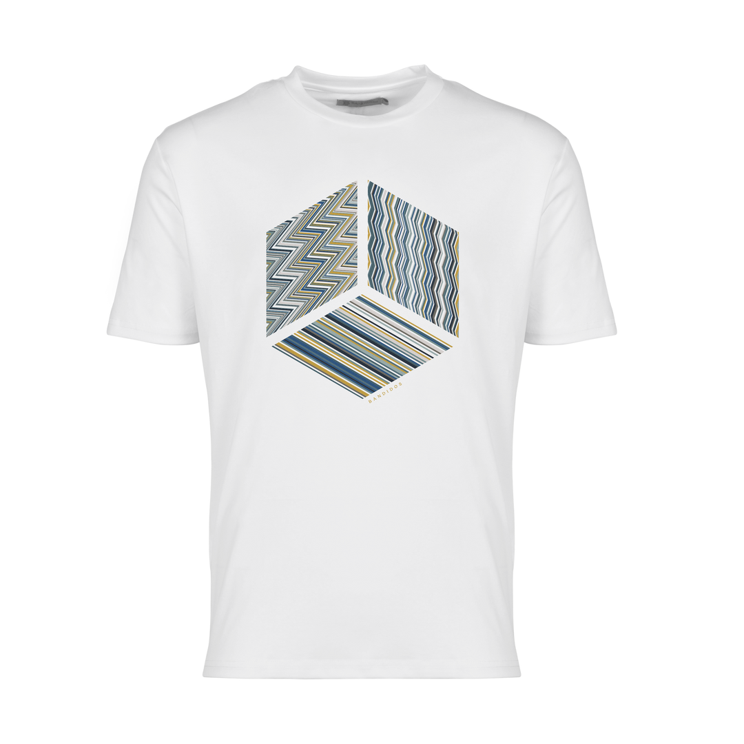 Multi Zig Navy Gold Cube - Men's T-Shirt