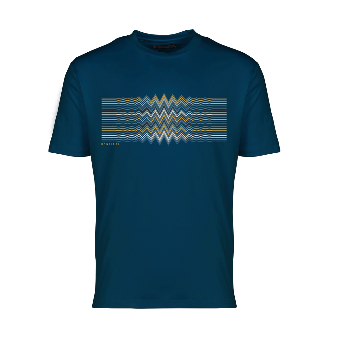 Multi Zig Navy Gold Waveform - Men's T-shirt & Swim Short Set
