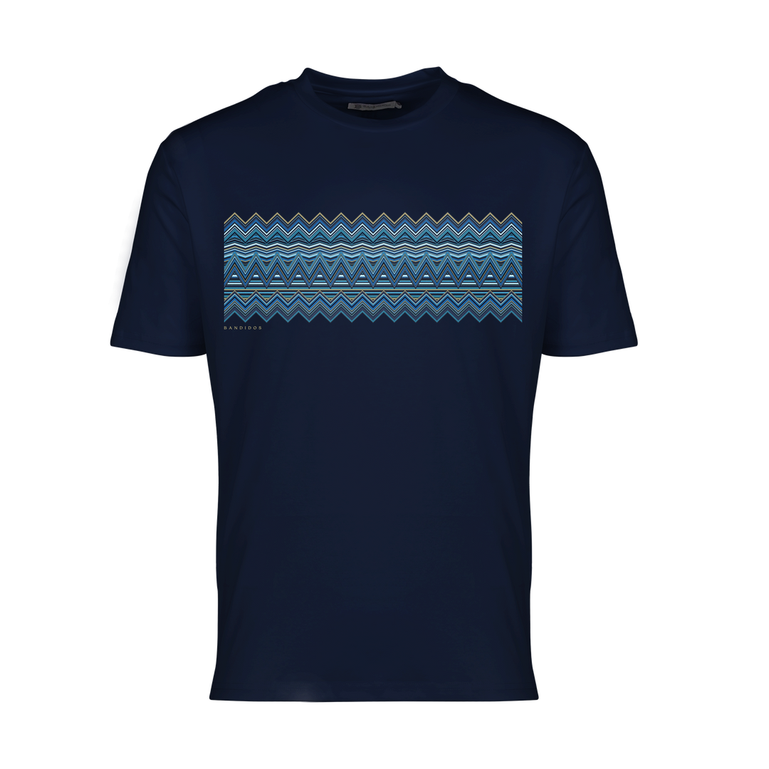Multi Zig Navy Bar - Men's T-Shirt