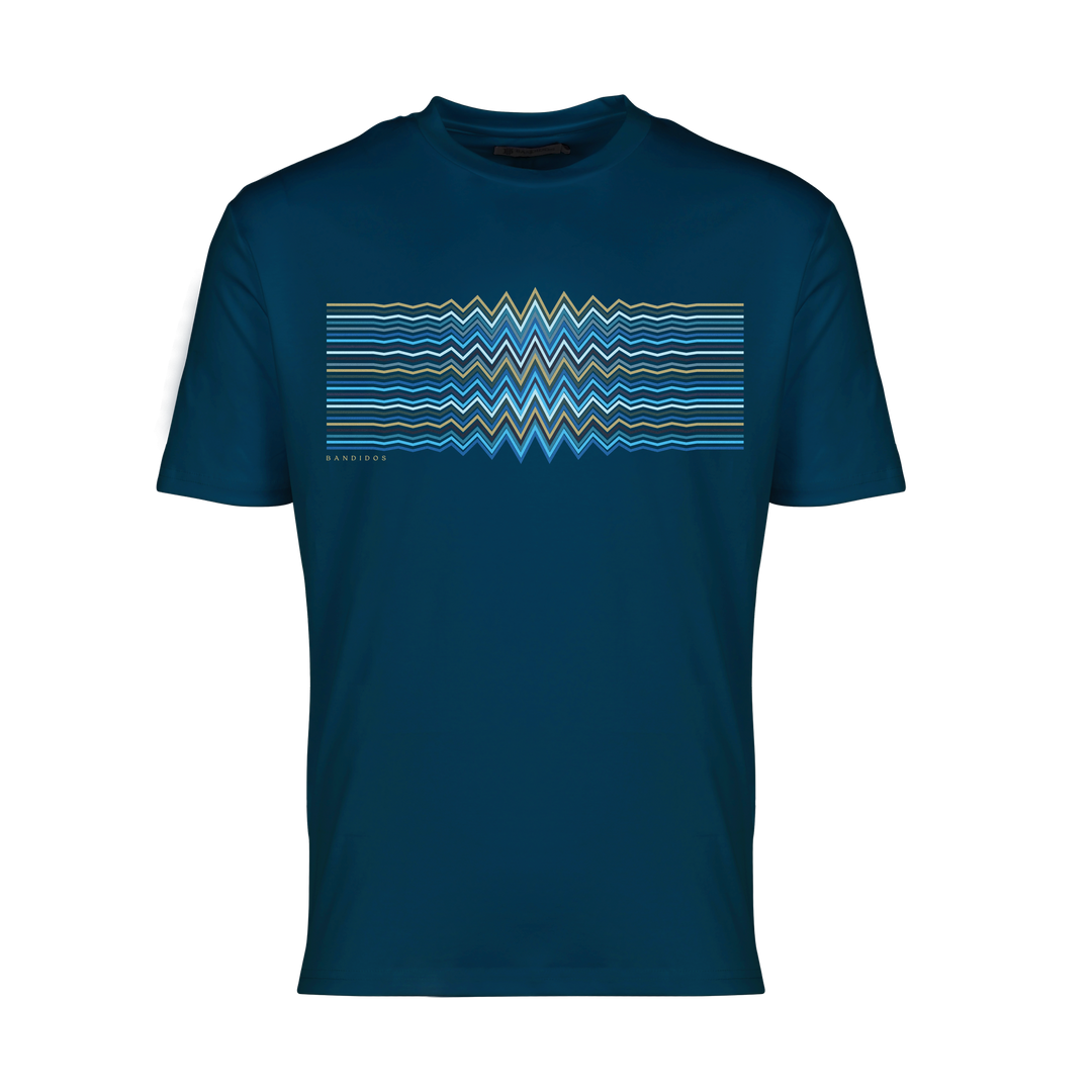 Multi Zig Navy Waveform - Men's T-Shirt