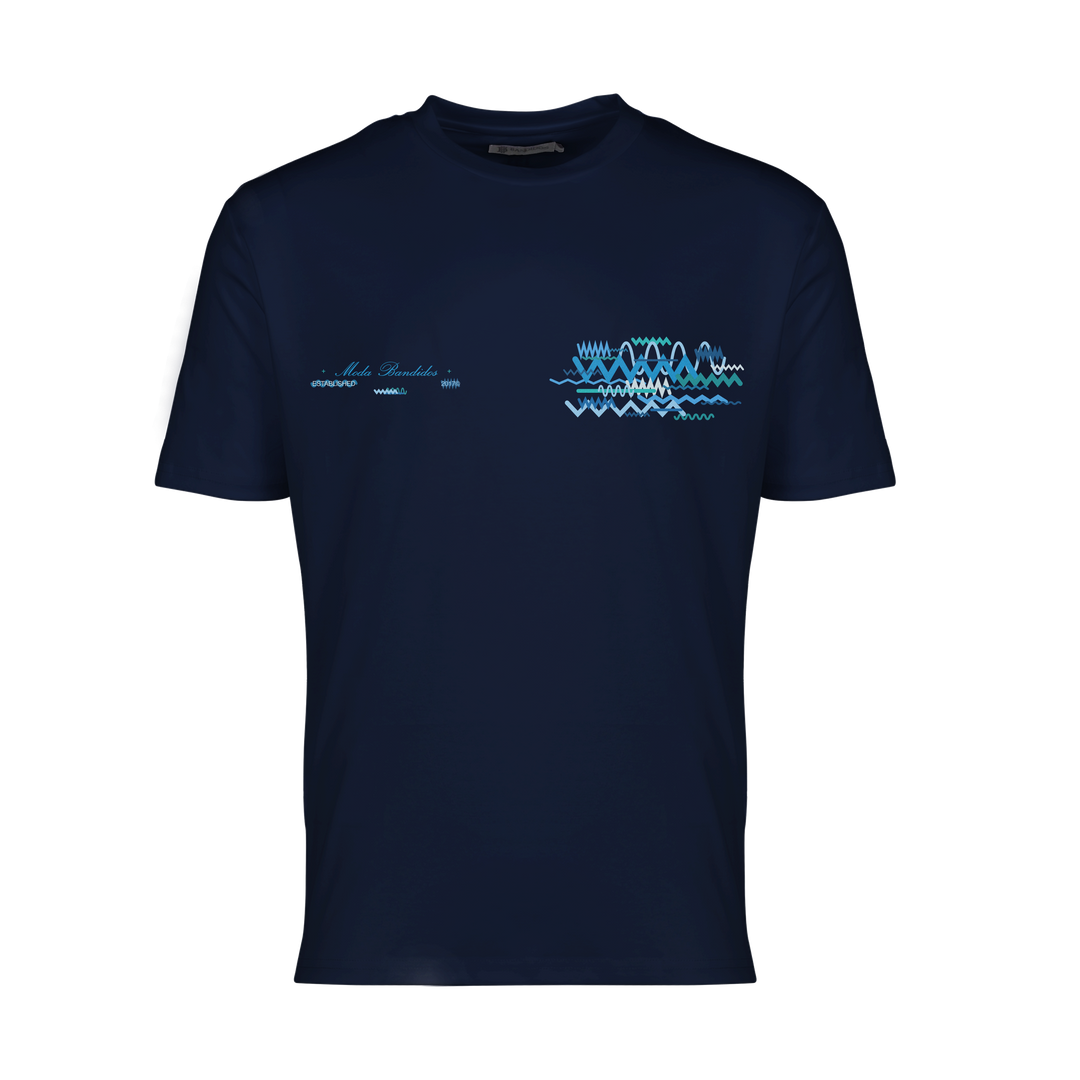 Oscillate Aqua Chest - Men's T-Shirt