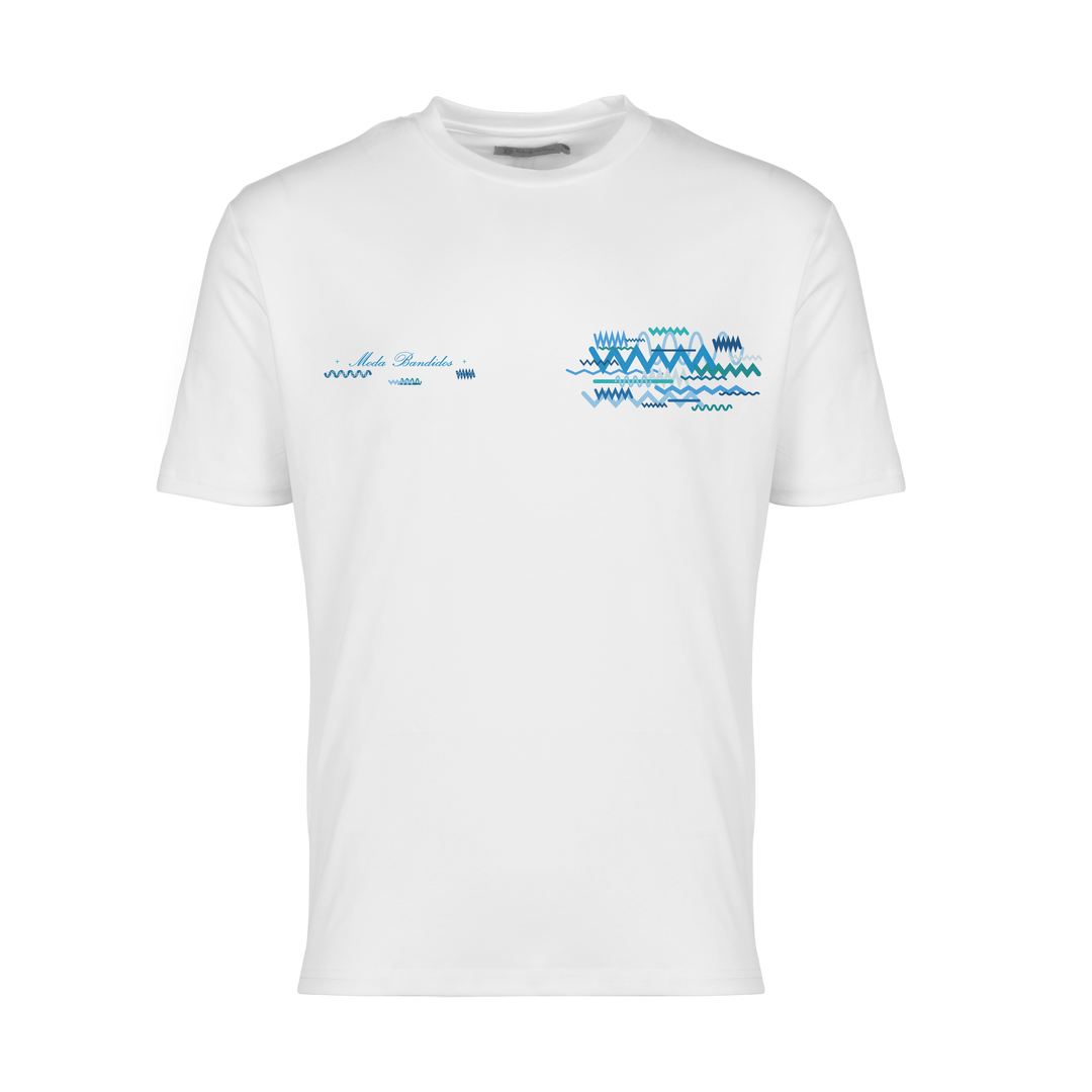 Oscillate Aqua Chest - Men's T-Shirt