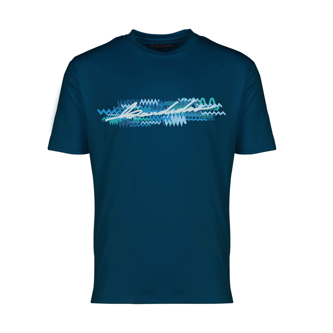 Oscillate Aqua Script - Men's T-Shirt