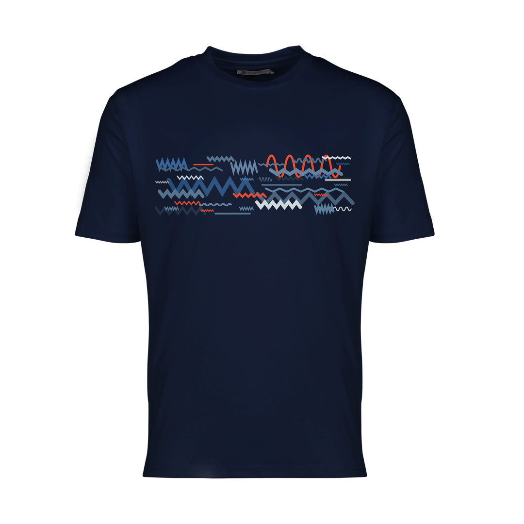 Oscillate Blue Red Bar - Men's T-shirt & Swim Short Set