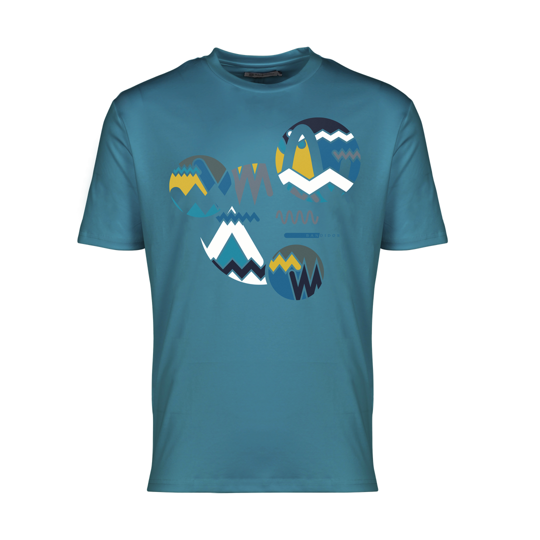 Oscillate Circles Teal - Men's T-Shirt