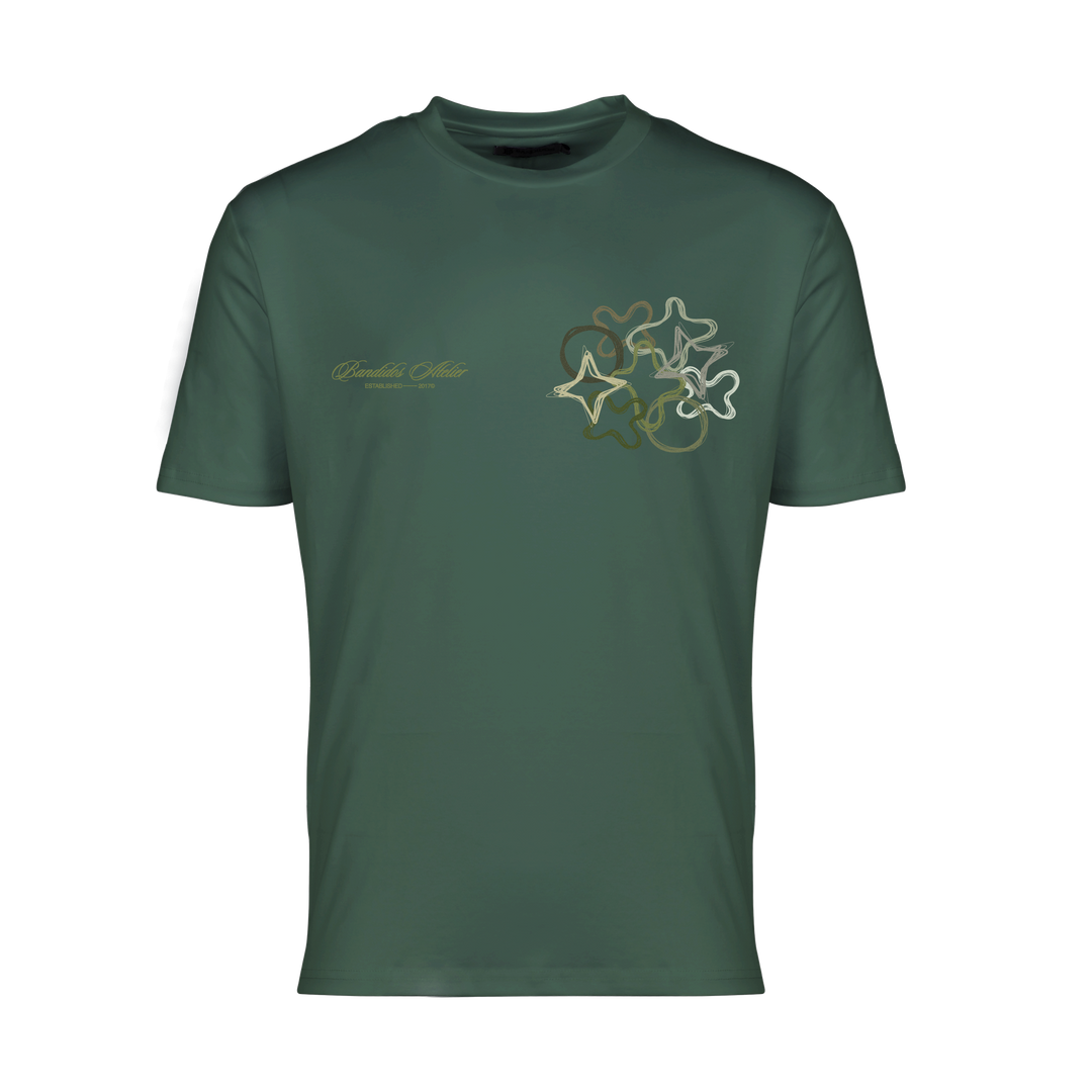 Quattro Green Chest - Men's T-shirt & Swim Short Set