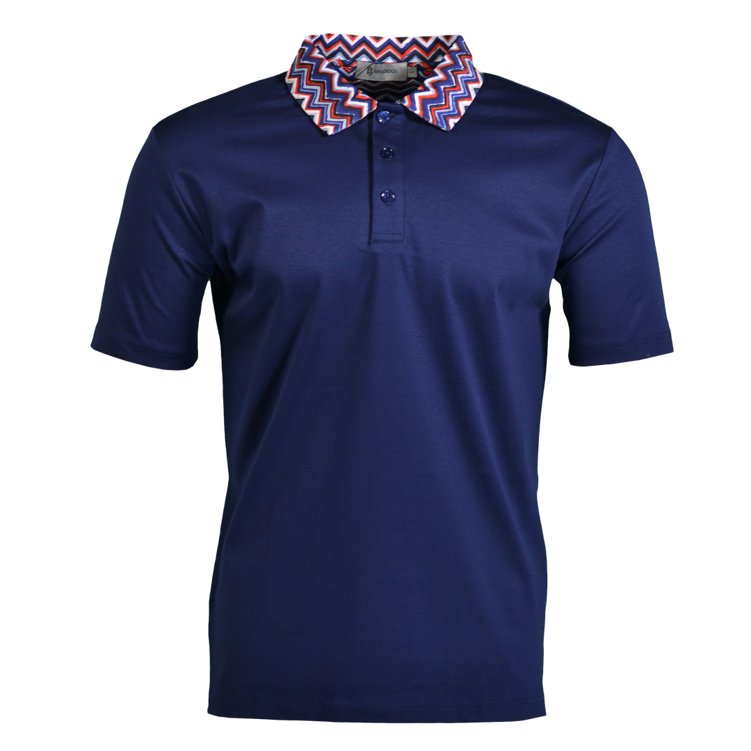 Brush Zig Alps Pattern Collar - Men's Polo