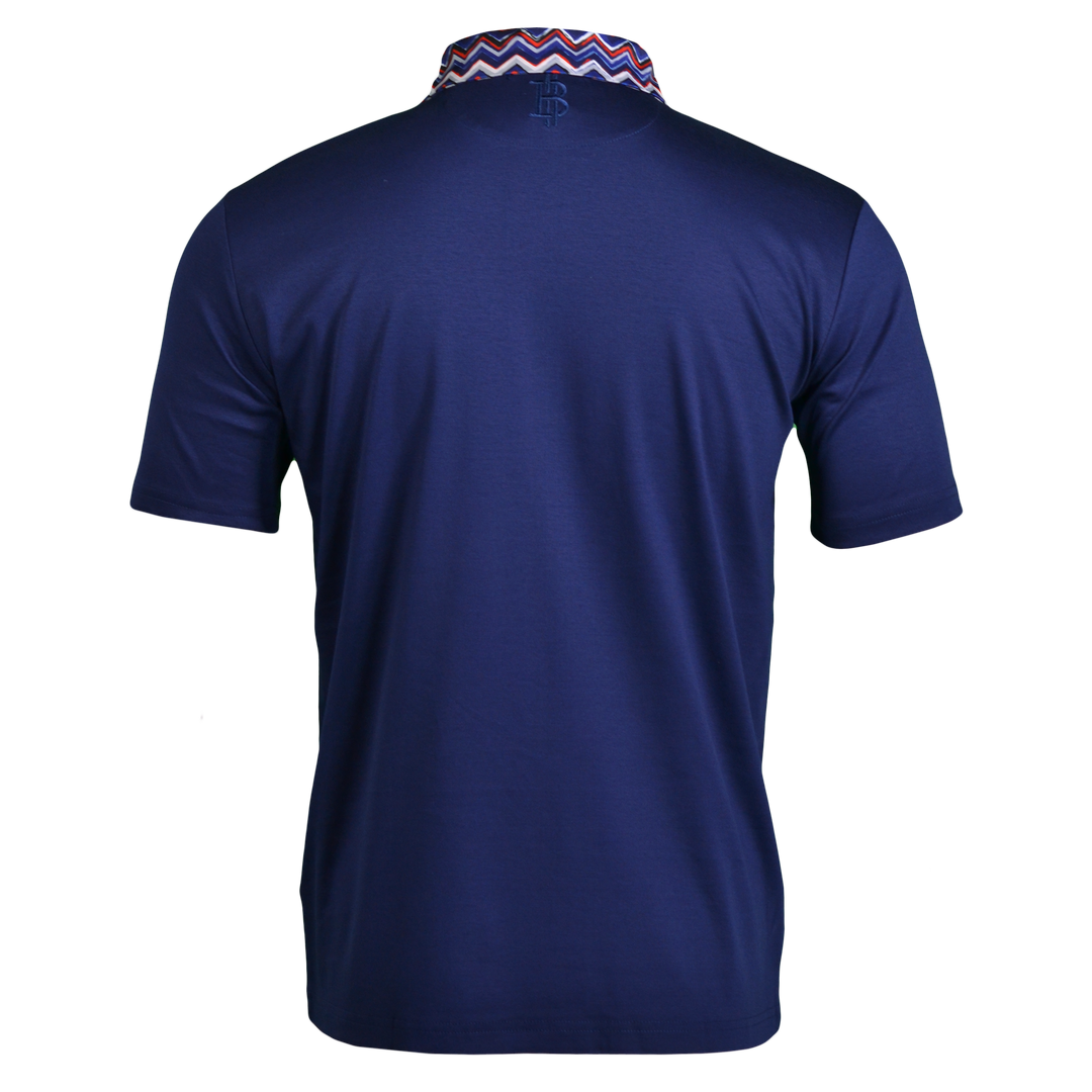 Brush Zig Alps Pattern Collar - Men's Polo