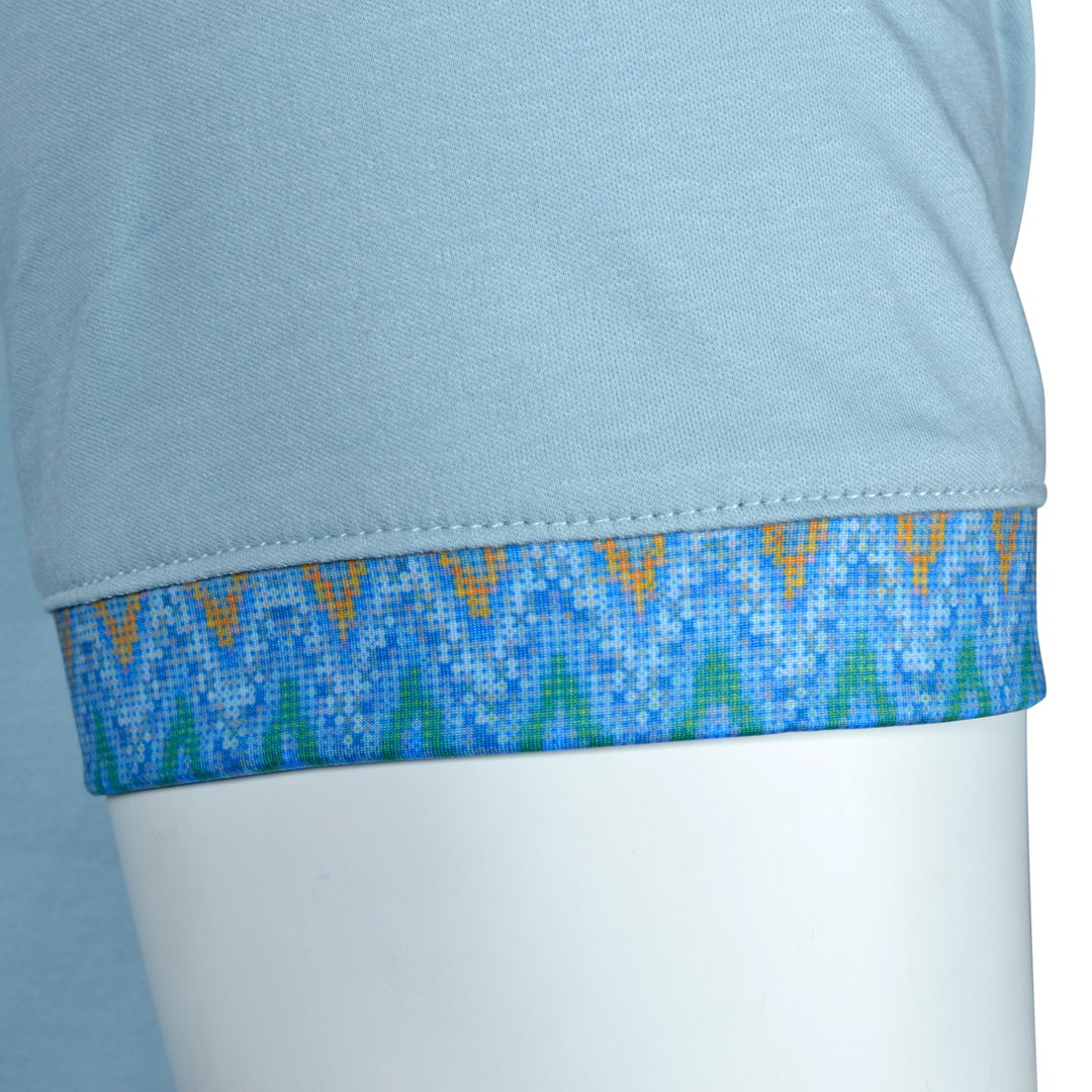 Sequin Zig Amalfi Pattern Collar - Men's Polo