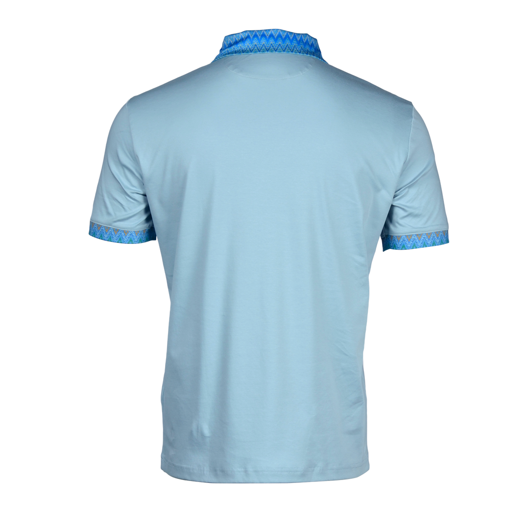 Sequin Zig Amalfi Pattern Collar - Men's Polo