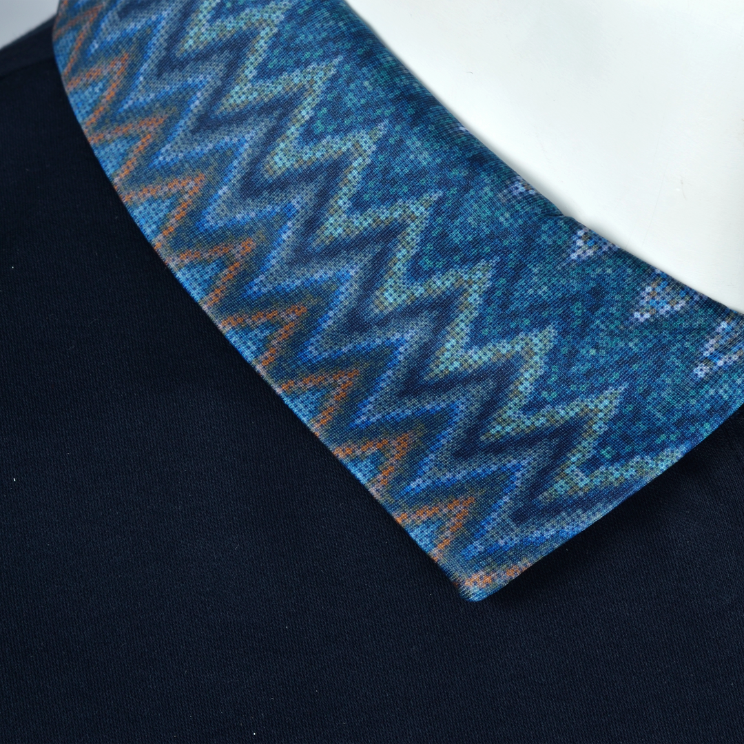 Sequin Zig Dubai Pattern Collar - Men's Polo & Swim Short Set