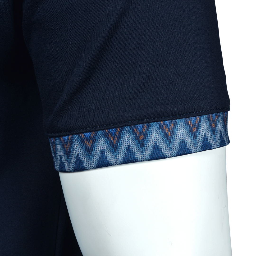 Sequin Zig Dubai Pattern Collar - Men's Polo & Swim Short Set