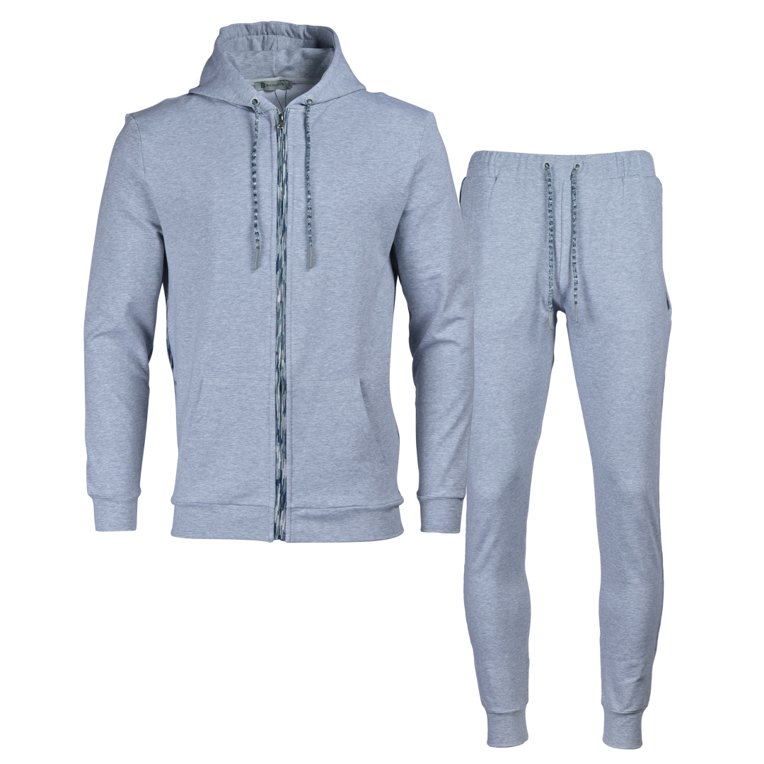 Men's Space-Dye Trim Zip Cotton Tracksuit