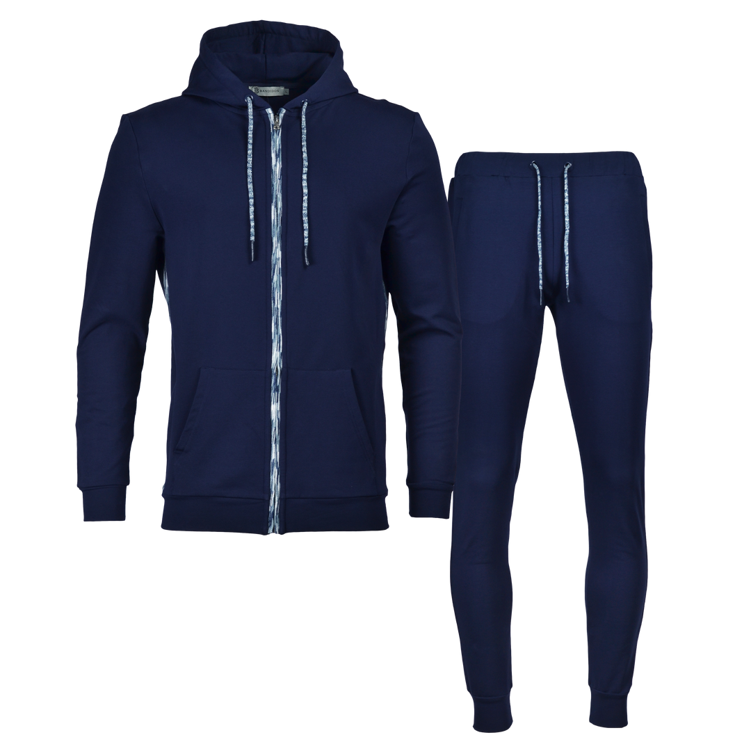 Men's Space-Dye Trim Zip Cotton Tracksuit