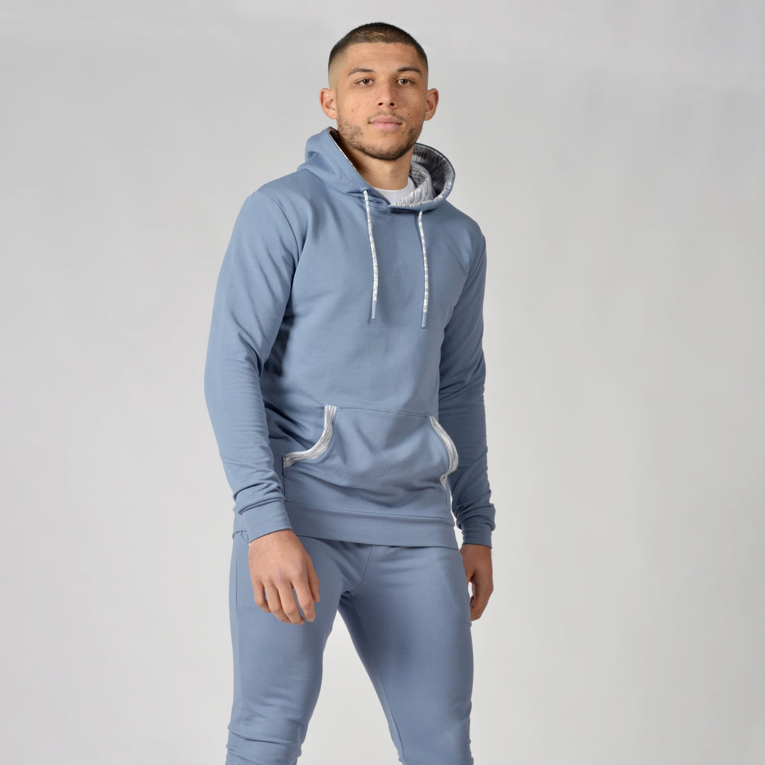 Men's Space-Dye Trim Cotton Hoodie