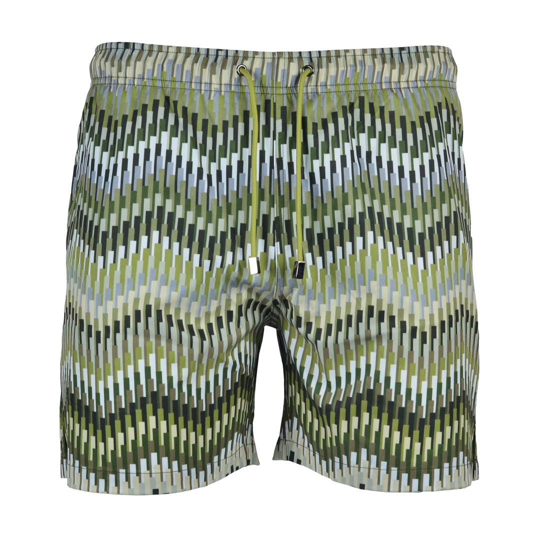 Line Zig Green Bar - Men's T-shirt & Swim Short Set
