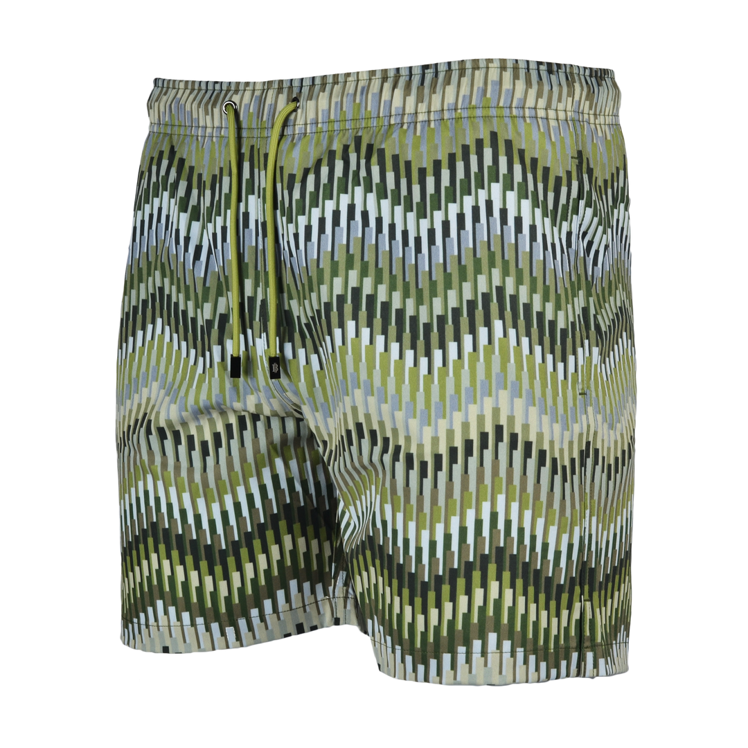Line Zig Green Bar - Men's T-shirt & Swim Short Set