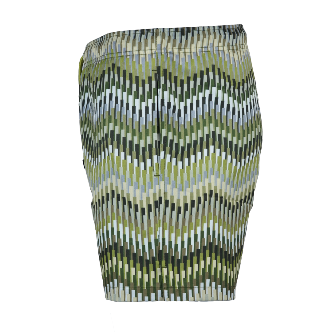 Line Zig Green Bar - Men's T-shirt & Swim Short Set
