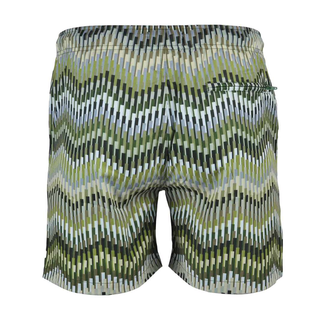 Line Zig Green Bar - Men's T-shirt & Swim Short Set