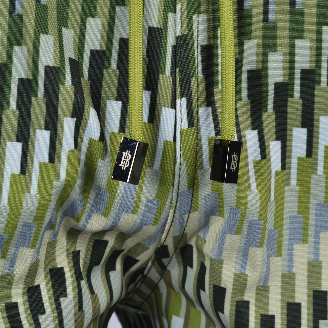 Line Zig Green Chevron - Men's T-shirt & Swim Short Set