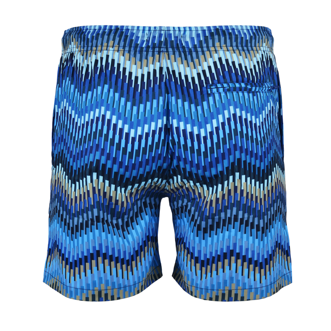 Line Zig Navy Bar - Men's T-shirt & Swim Short Set
