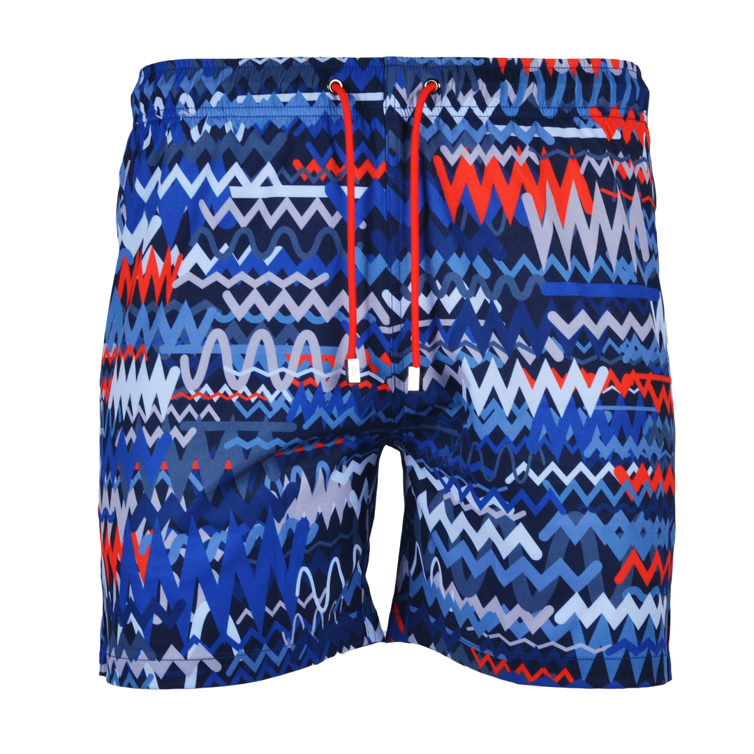 Oscillate Blue Red Bar - Men's T-shirt & Swim Short Set