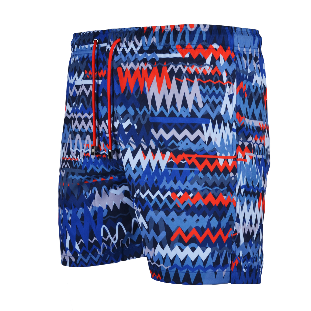 Oscillate Blue Red - Men's T-shirt & Swim Short Set