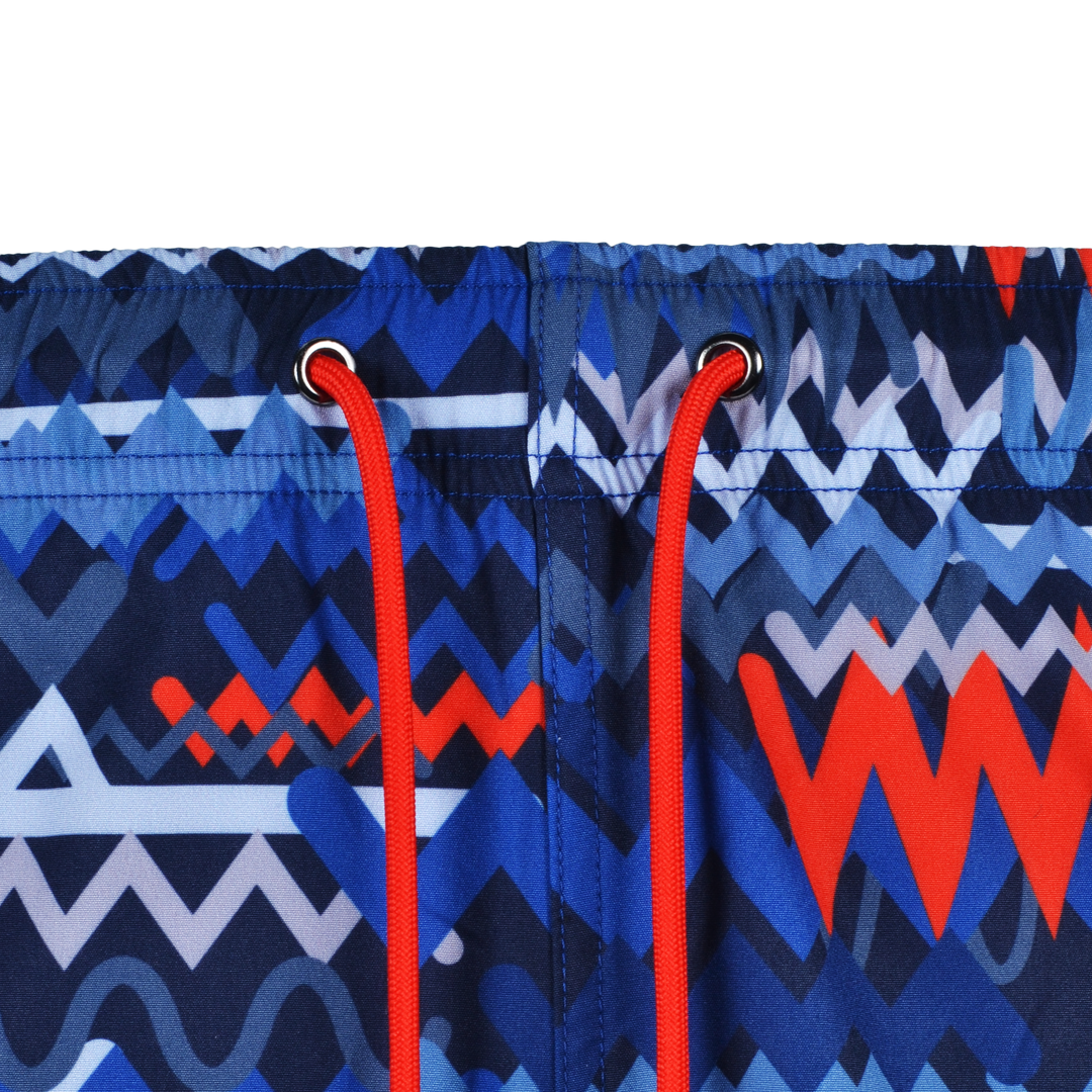 Oscillate Blue Red - Men's T-shirt & Swim Short Set
