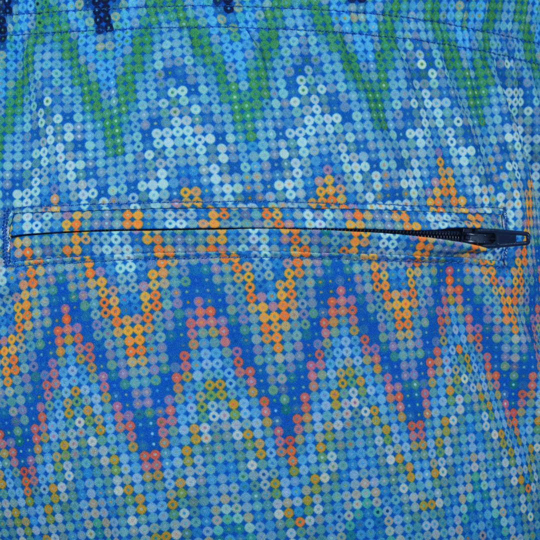 Sequin Zig Amalfi Pattern Collar - Men's T-Shirt & Swim Short Set