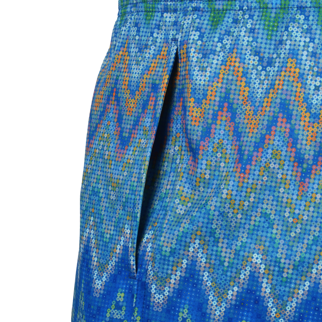 Sequin Zig Amalfi Pattern Collar - Men's T-Shirt & Swim Short Set