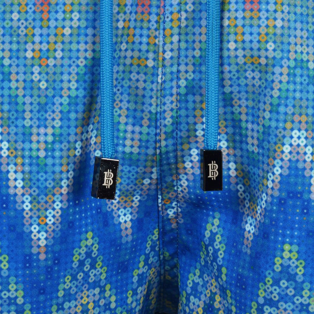 Sequin Zig Amalfi Pattern Collar - Men's T-Shirt & Swim Short Set