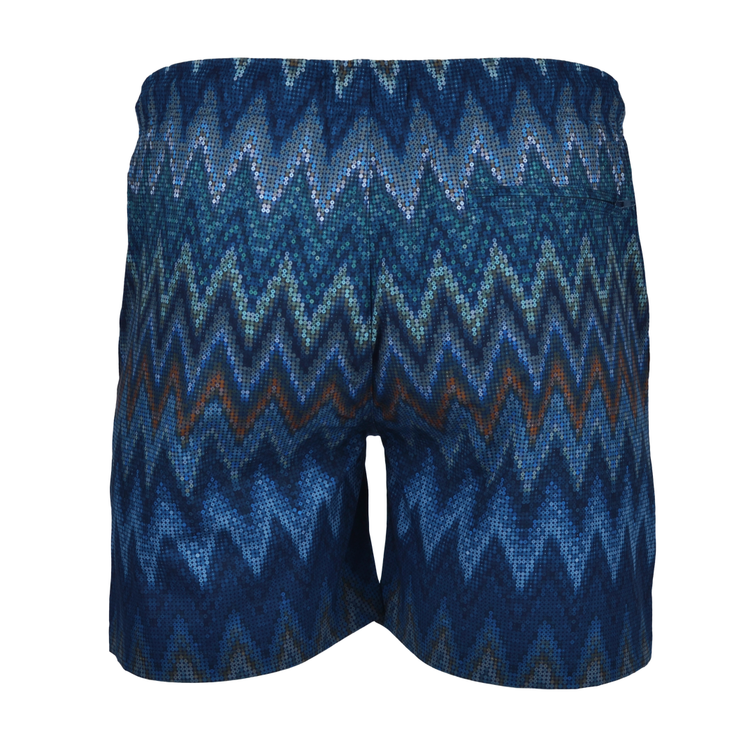 Sequin Zig Dubai Pattern Collar - Men's Polo & Swim Short Set